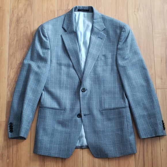 michael kors blue plaid suit